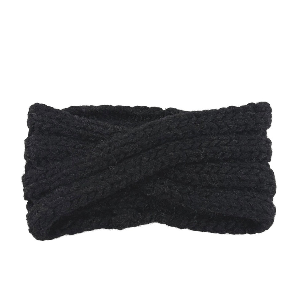 UGG Black Chunky Knit Twist Headband Ear Warmer Wool‎ Alpaca Blend Made in Italy